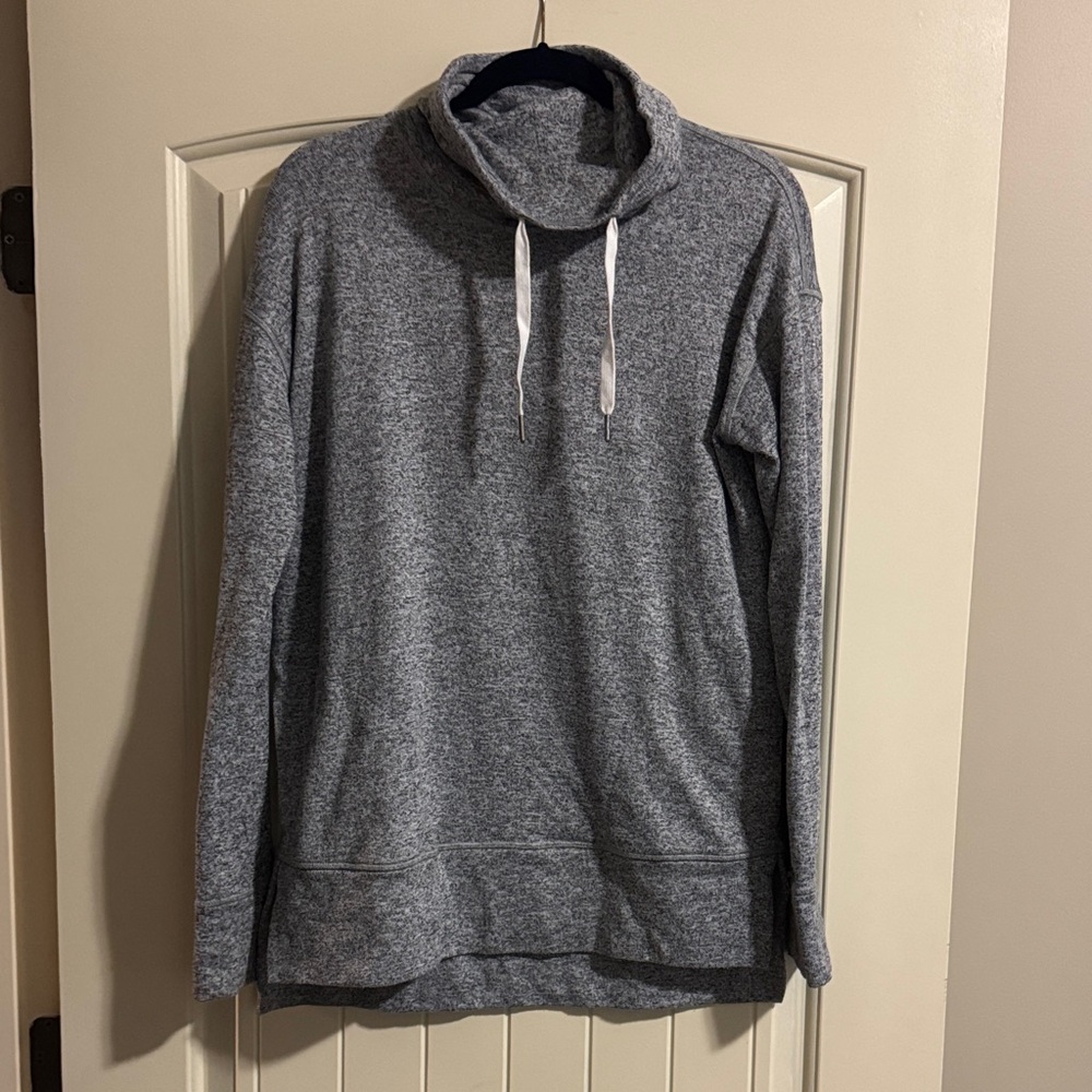 Gray Cowl Neck Pullover Sweater